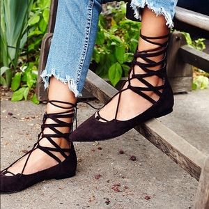 Free People x Jeffrey Campbell Atrium Black Flats
